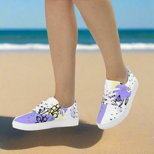 Violet Periwinkle Lace-up Canvas Shoes