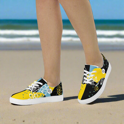 Yellow Yloral Lace-up Canvas Shoes