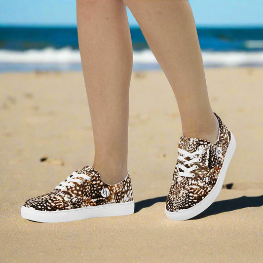 Bird Skin Lace-up Canvas Shoes