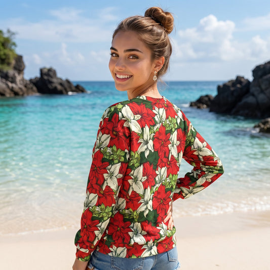 Red Color floral Sweatshirt