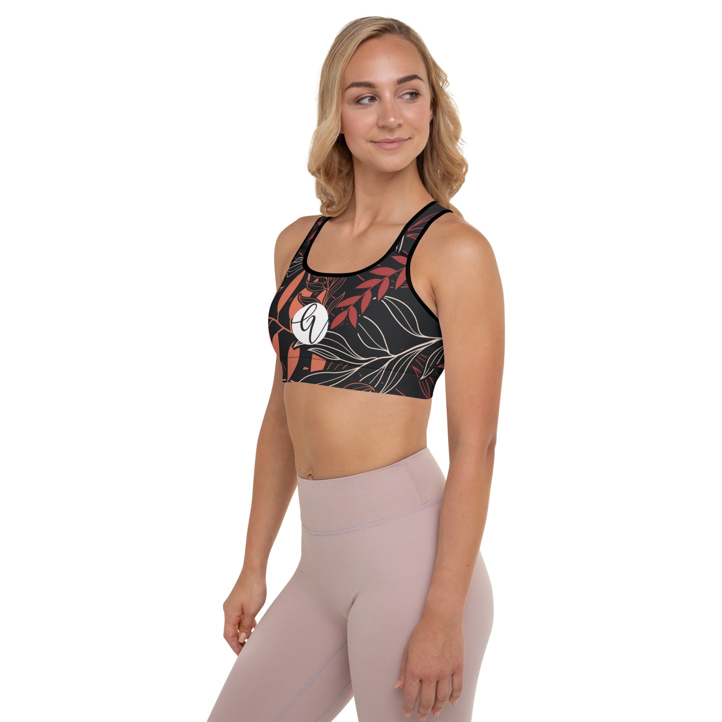 Palm leaves Padded Sports Bra