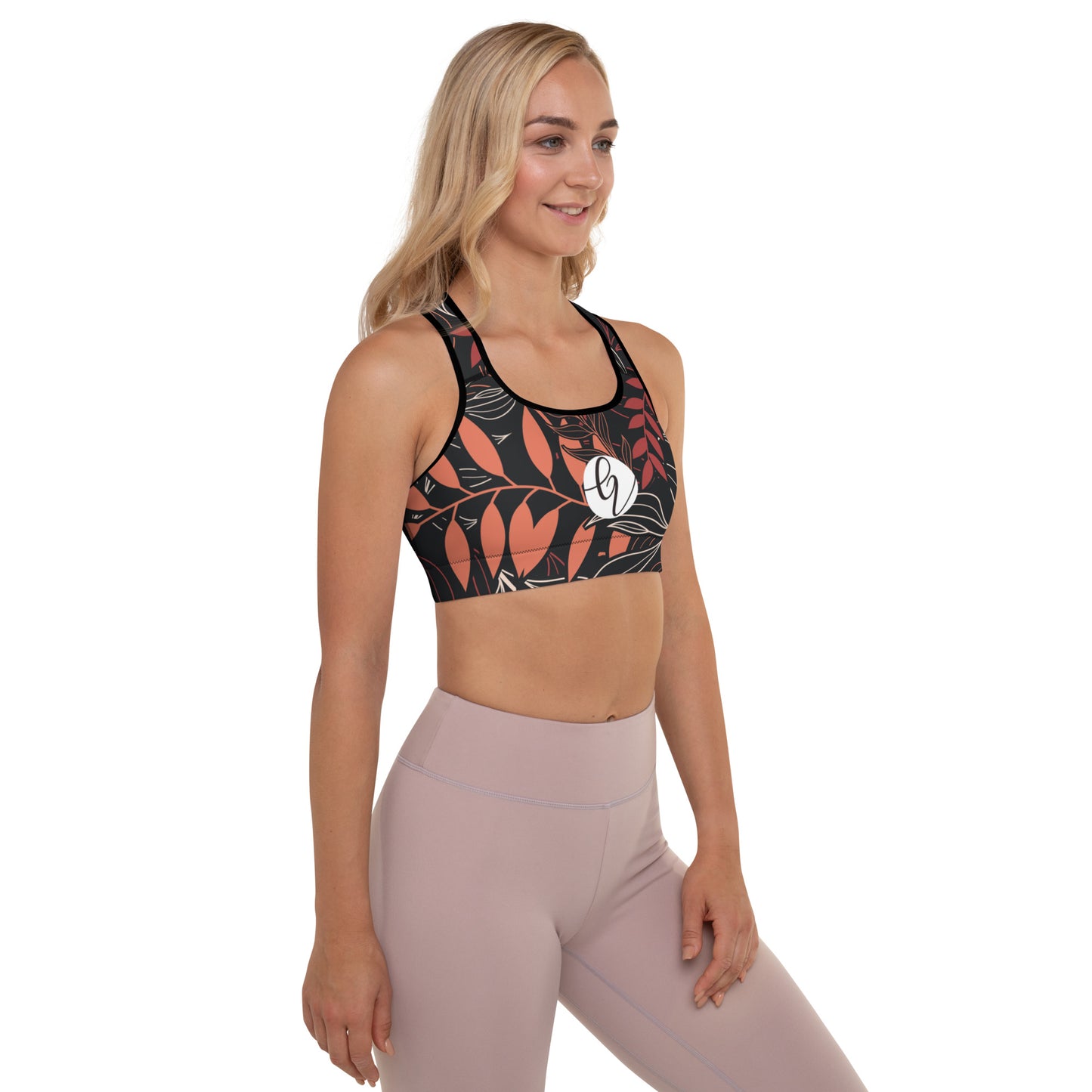 Palm leaves Padded Sports Bra