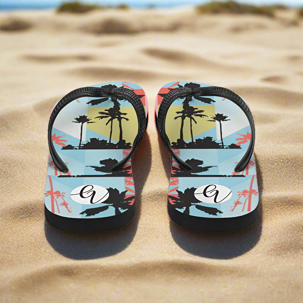 Pink Pattern Flip-Flops