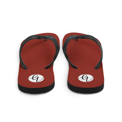 Red Dark Colored Flip-Flops