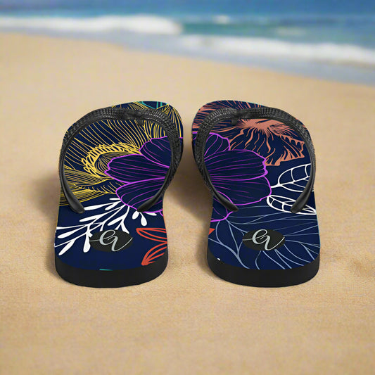 Navy floral Flip-Flops