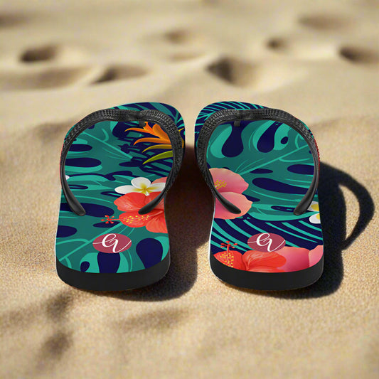 Floral seamless pattern Flip-Flops