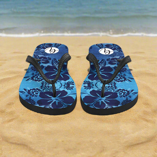Blue floral Flip-Flops