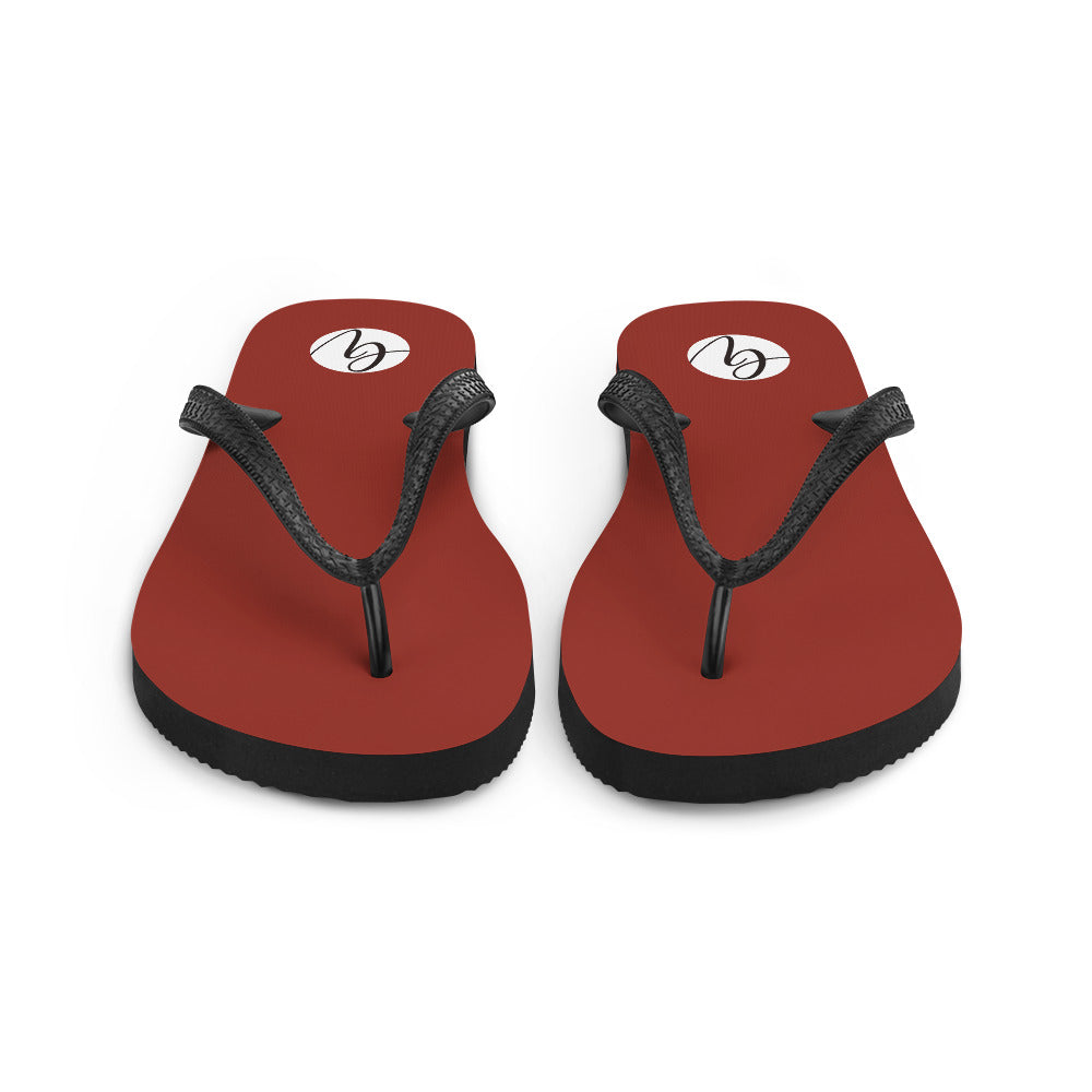 Red Dark Colored Flip-Flops