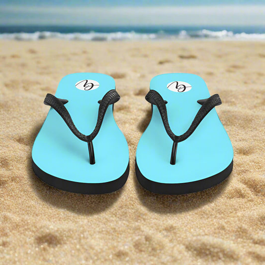 Neon Blue Colored Flip-Flops
