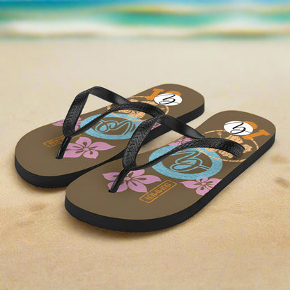 Brown Flowers Flip-Flops