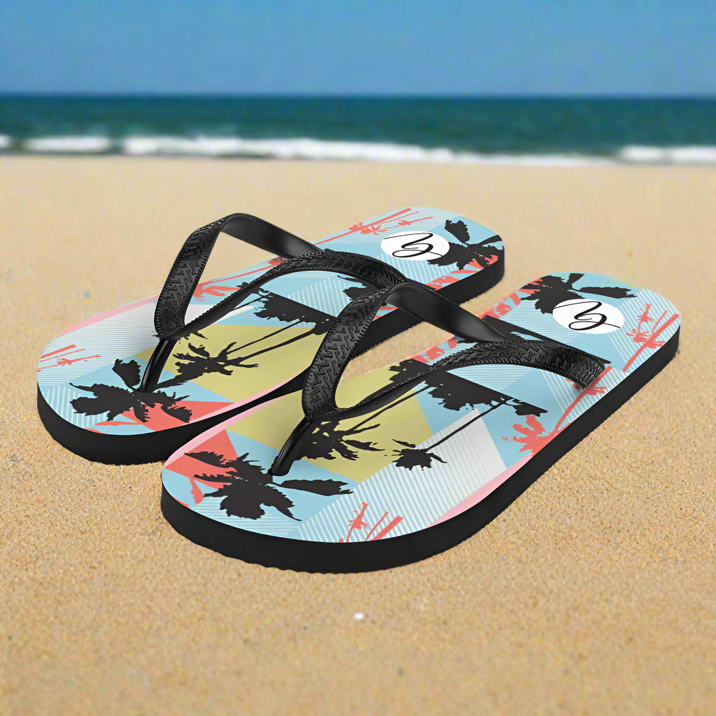 Pink Pattern Flip-Flops