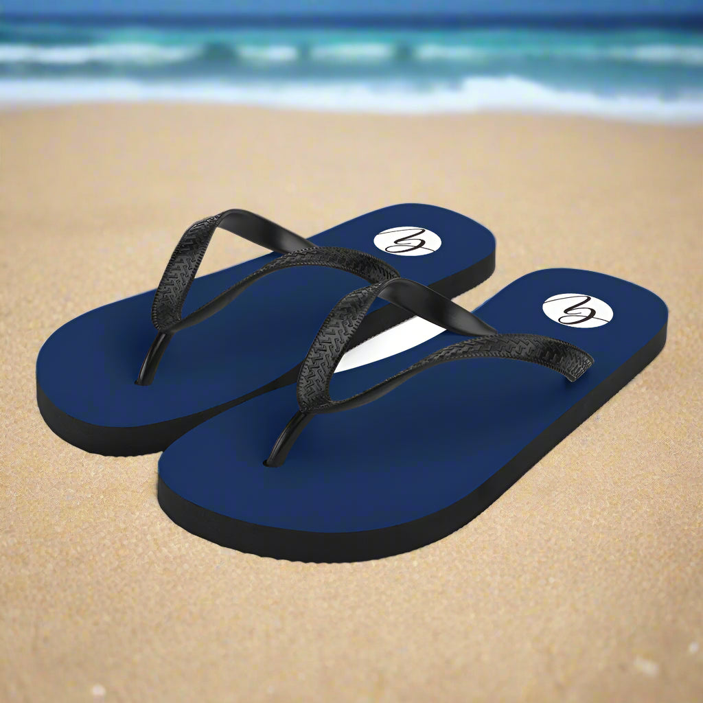 Blue Dark Colored Flip-Flops