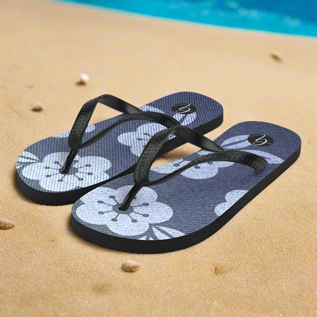 Grey flower Flip-Flops