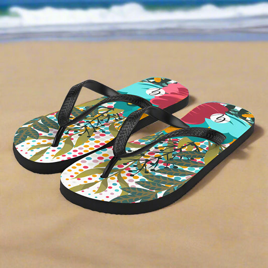 Floral frame Flip-Flops