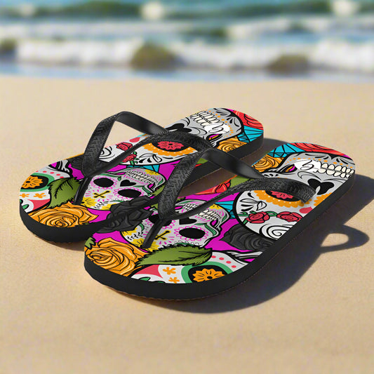 Dead sugar skull Flip-Flops