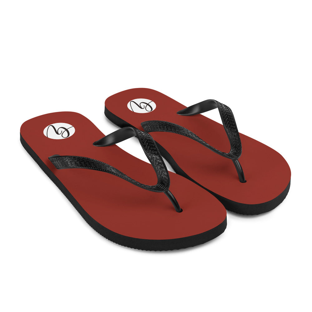 Red Dark Colored Flip-Flops