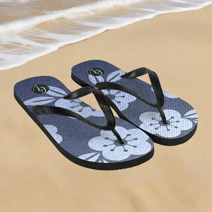 Grey flower Flip-Flops