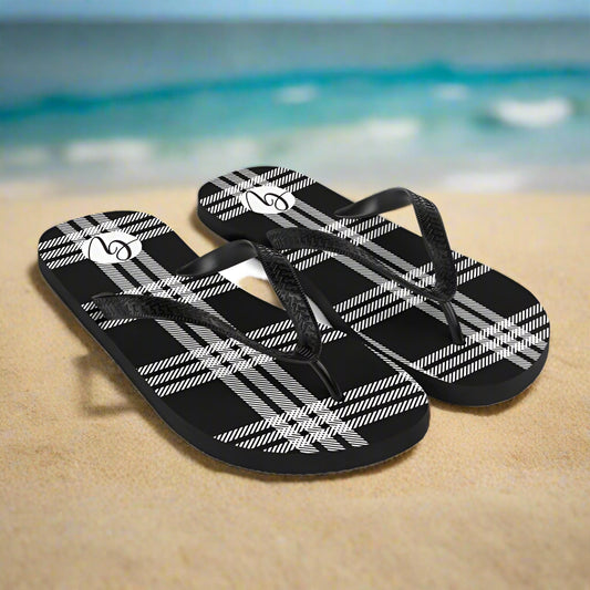 Black plaid Flip-Flops
