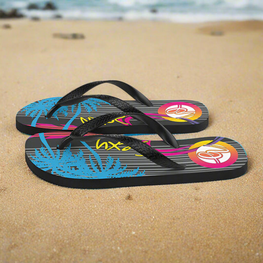 Multi Colour Lined Flip-Flops