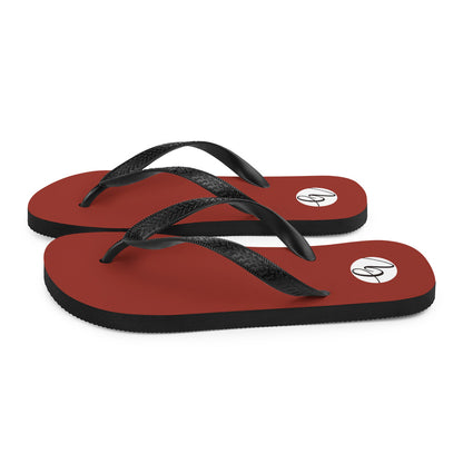 Red Dark Colored Flip-Flops