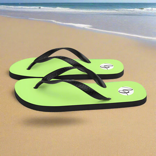 Neon Bright Green Flip-Flops