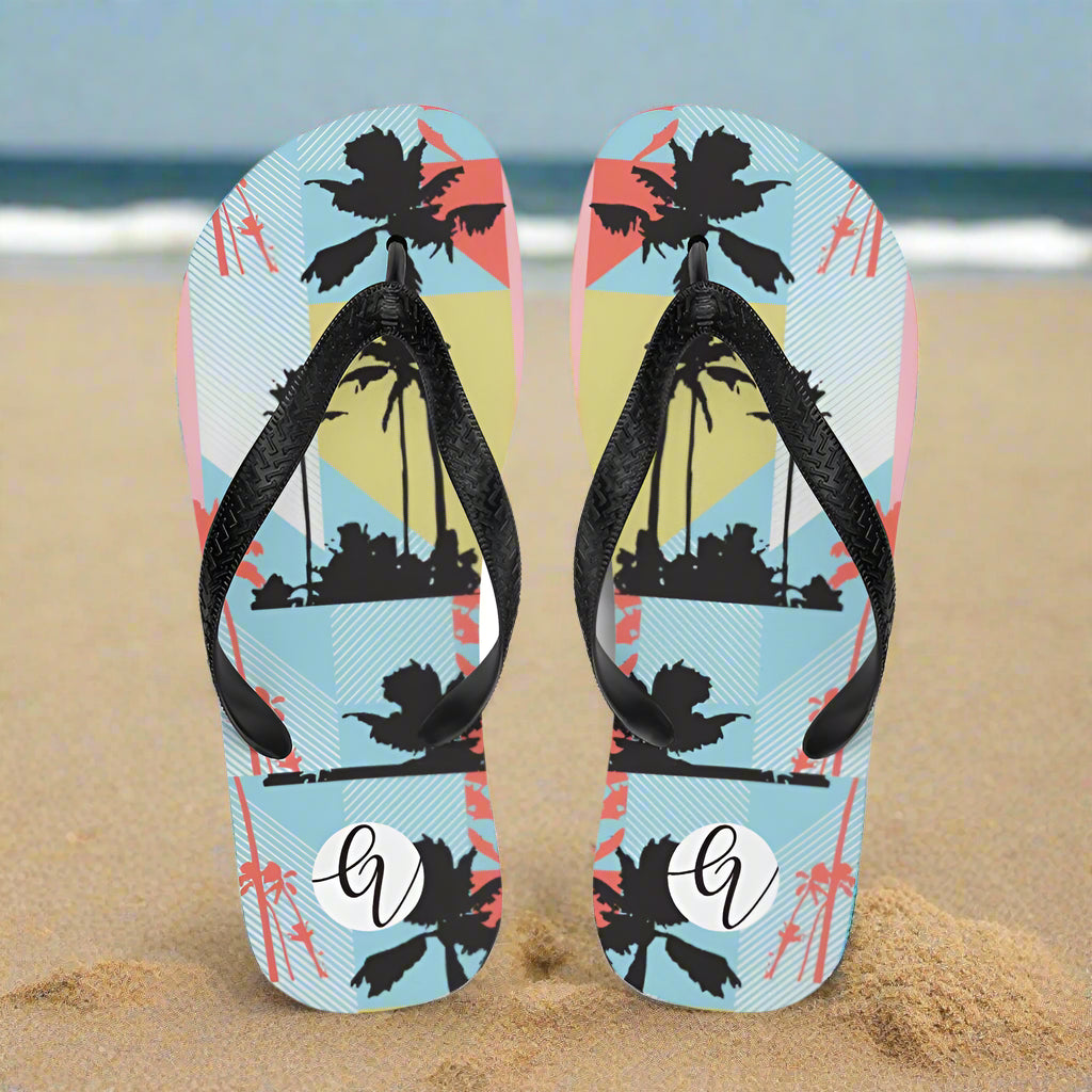 Pink Pattern Flip-Flops