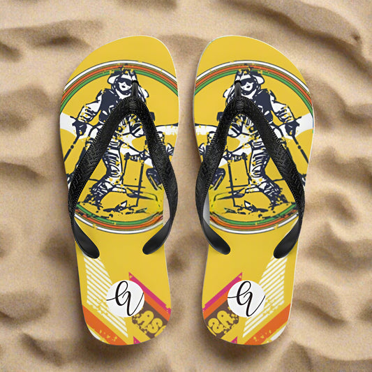 Yellow Skating Girl Flip-Flops