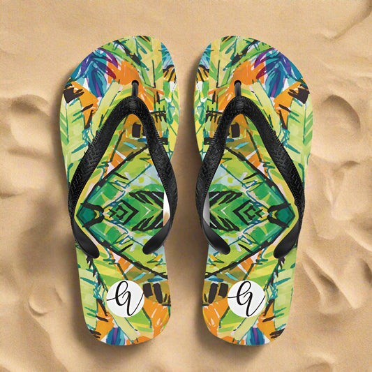 Leaves Floral Flip-Flops