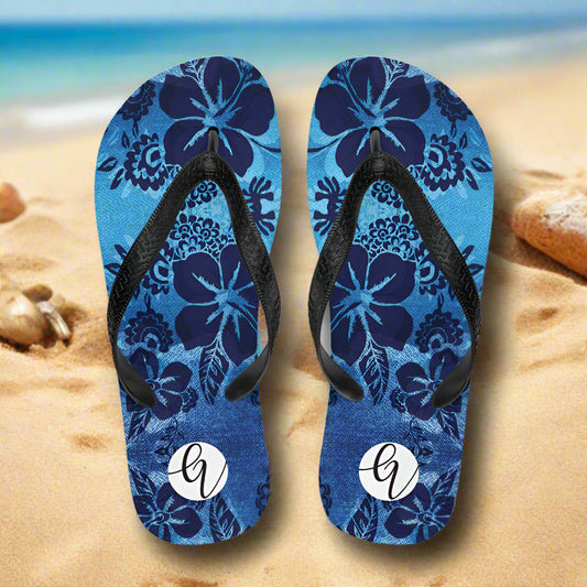 Blue floral Flip-Flops