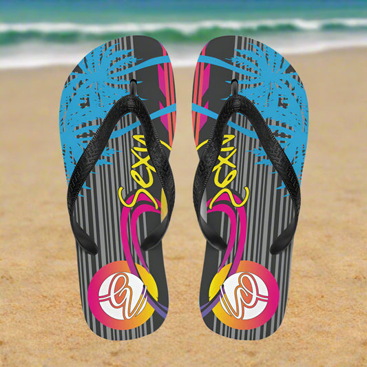 Multi Colour Lined Flip-Flops