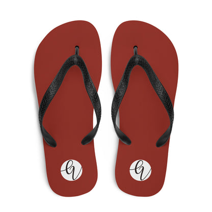 Red Dark Colored Flip-Flops