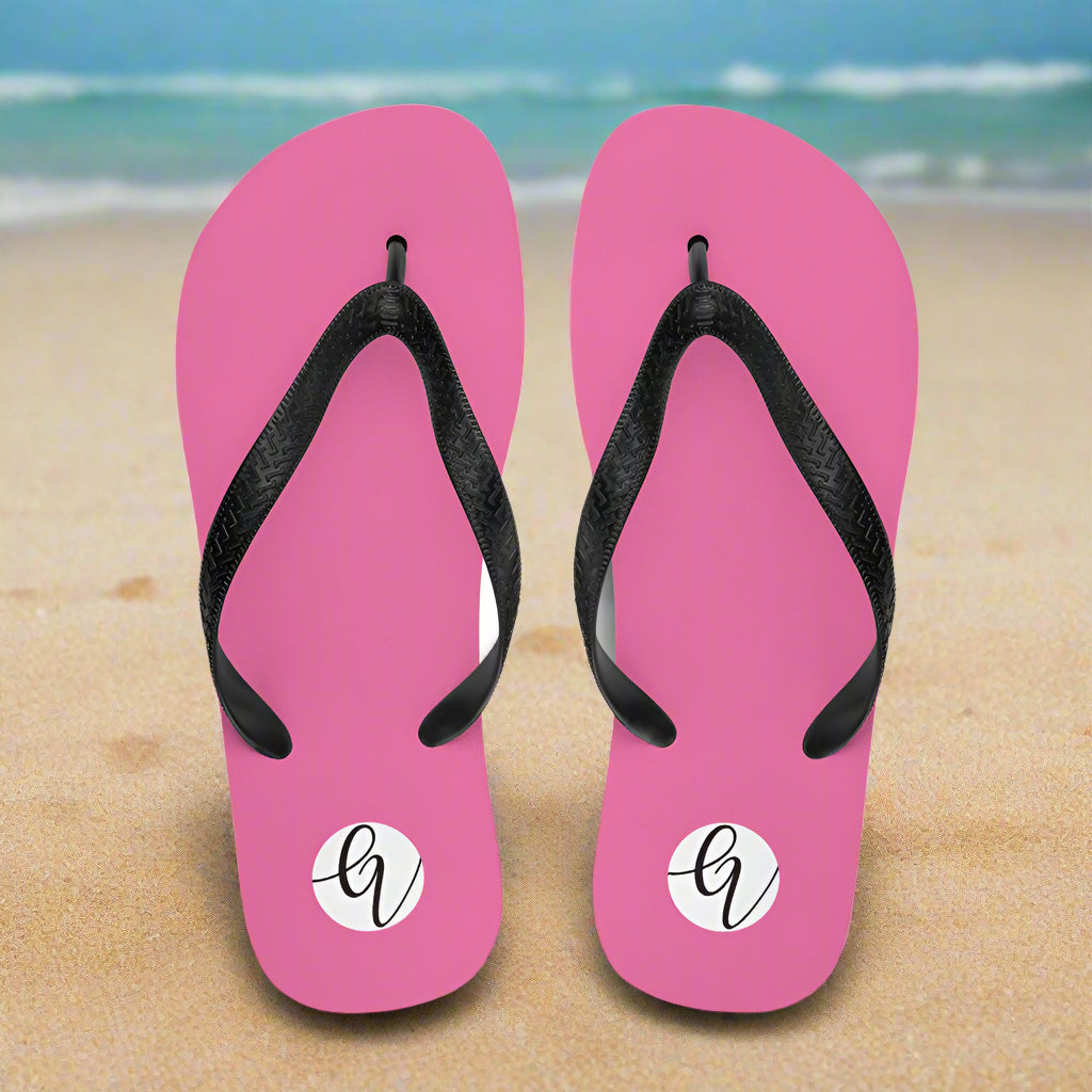 pink colored Flip-Flops