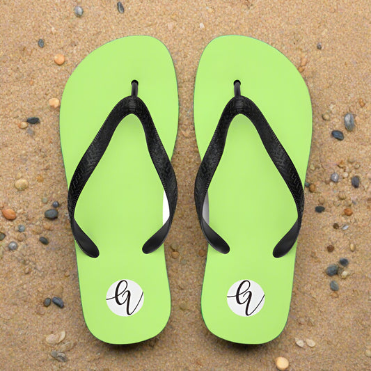 Neon Bright Green Flip-Flops