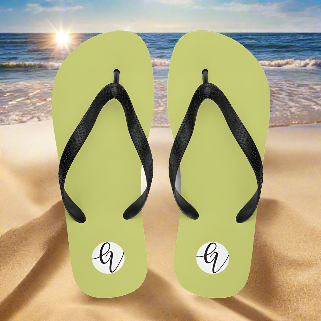 Green Colored Flip-Flops
