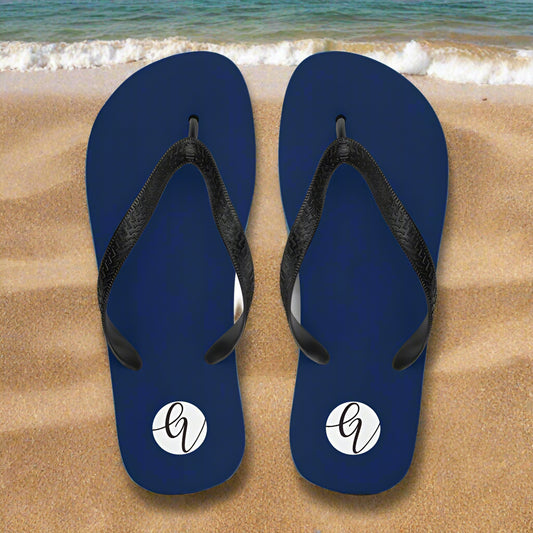 Blue Dark Colored Flip-Flops