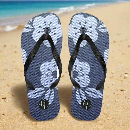 Grey flower Flip-Flops