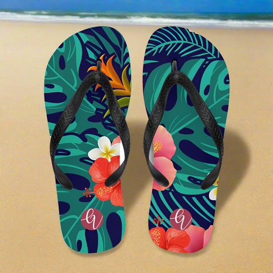 Floral seamless pattern Flip-Flops