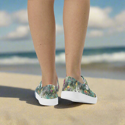 Poplin Multicolor lace-up canvas shoes