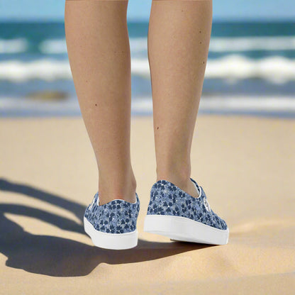 Bullet Printed Lace-up Canvas Shoes