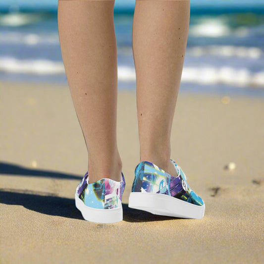 Purple Sparkles Lace-up Canvas Shoes