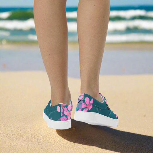 Cherry Blossom Lace-up Canvas Shoes