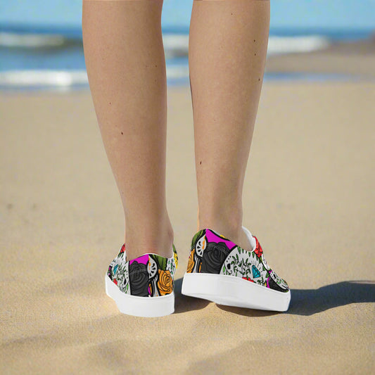 Dead Sugar Skull Lace-up Canvas Shoes