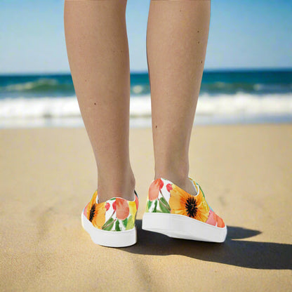 Spring Florals Lace-up Canvas Shoes