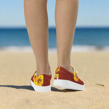 Brown Yellow Summers Lace-up Canvas Shoes