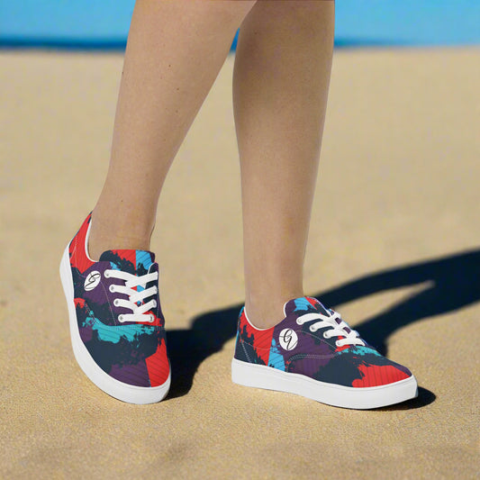 Geo Wave Lace-up Canvas Shoes