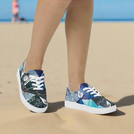 Mountain Pattern Lace-up Canvas Shoes