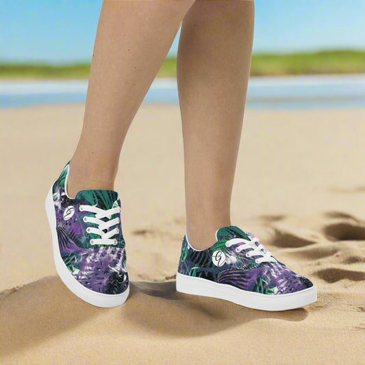 Multicolored Crossover Lace-up Canvas Shoes