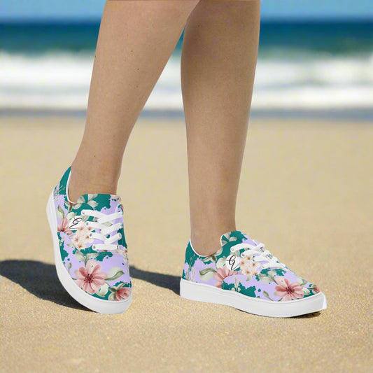 Flowers Forest Floral Lace-up Canvas Shoes