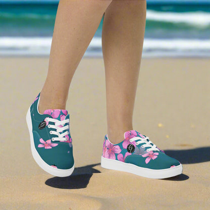 Cherry Blossom Lace-up Canvas Shoes
