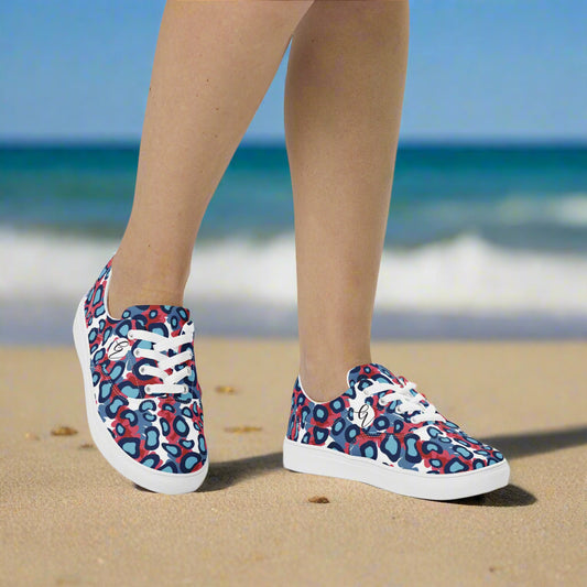 Leopard Pattern Lace-up Canvas Shoes